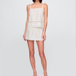 GapBody White Lace-Trim PJ Cami Set Medium NWT